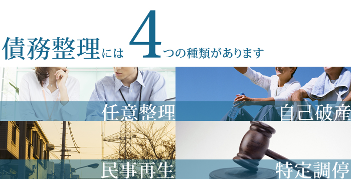 債務整理には4つの種類があります。 